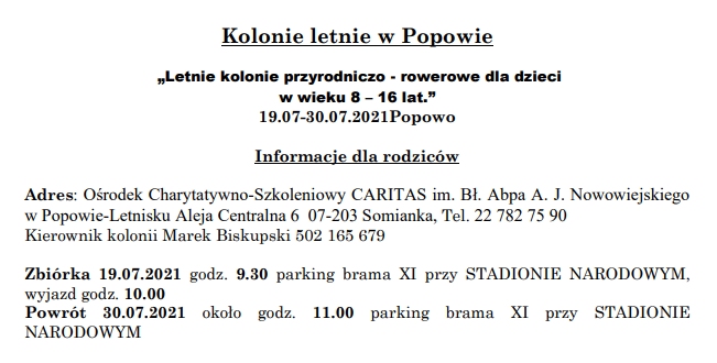 Informacja-Popowo-2021 Informacja po zebraniu on-line w sprawie kolonii