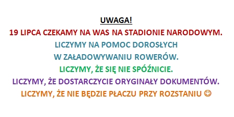 POST Informacja dla kolonistów , Rodziców i Opiekunów